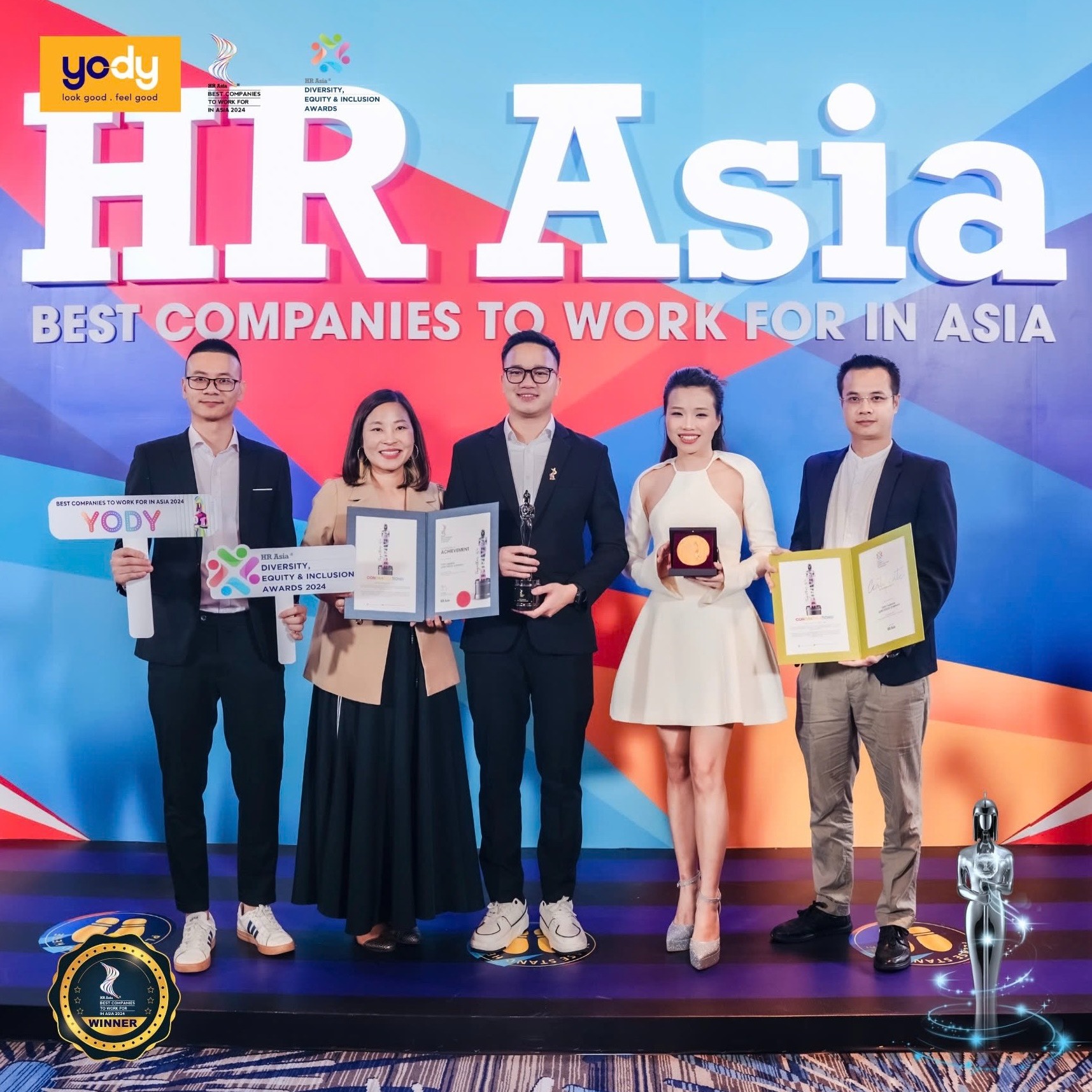 YODY NHẬN GIẢI THƯỞNG KÉP TẠI HR ASIA AWARDS 2024